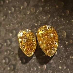 Vintage Confetti Goldtone Star Clip Earrings